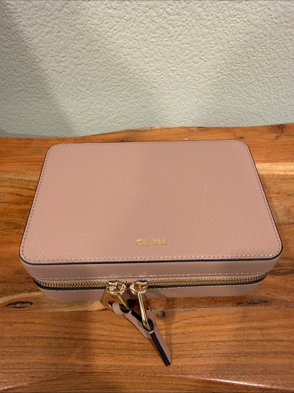 CALPAK Blush Leather Travel Jewelry Case